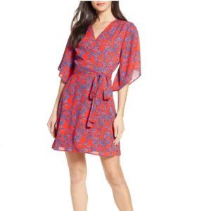 Charles Henry Floral Petite Wrap Dress